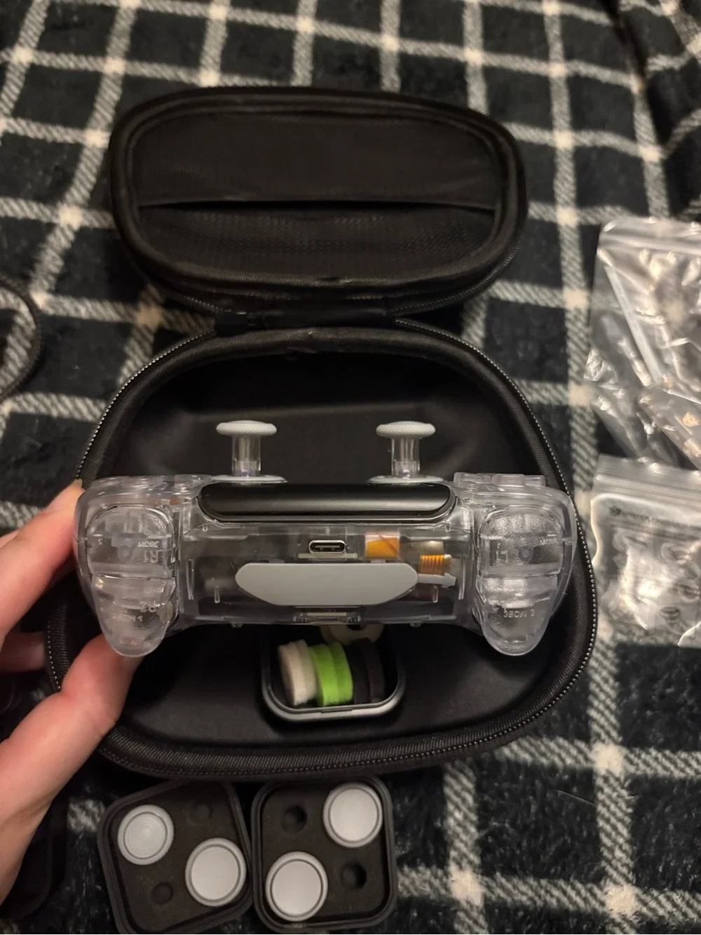 HEXGAMING PHANTOM Controller with Case , Charging Cable & Joysticks Aiming Rings
